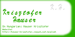 krisztofer hauser business card
